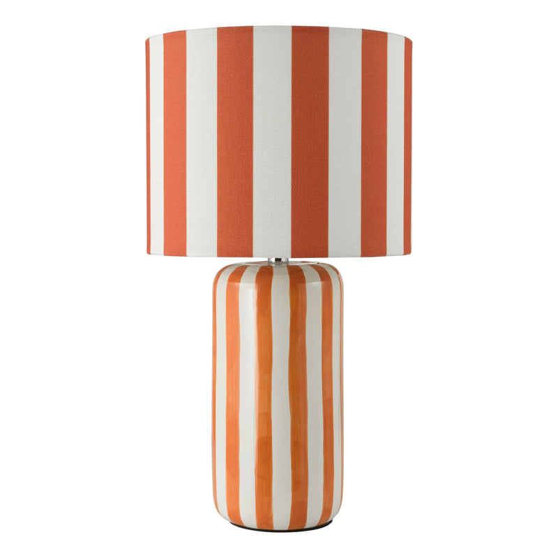 Dar Lighting Cicada Table Lamp Orange and Polished Chrome With Shade • CIC4211