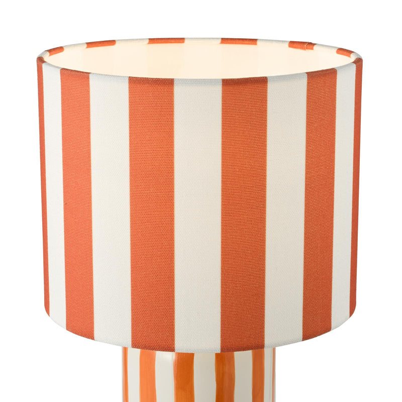 Dar Lighting Cicada Table Lamp Orange and Polished Chrome With Shade • CIC4211