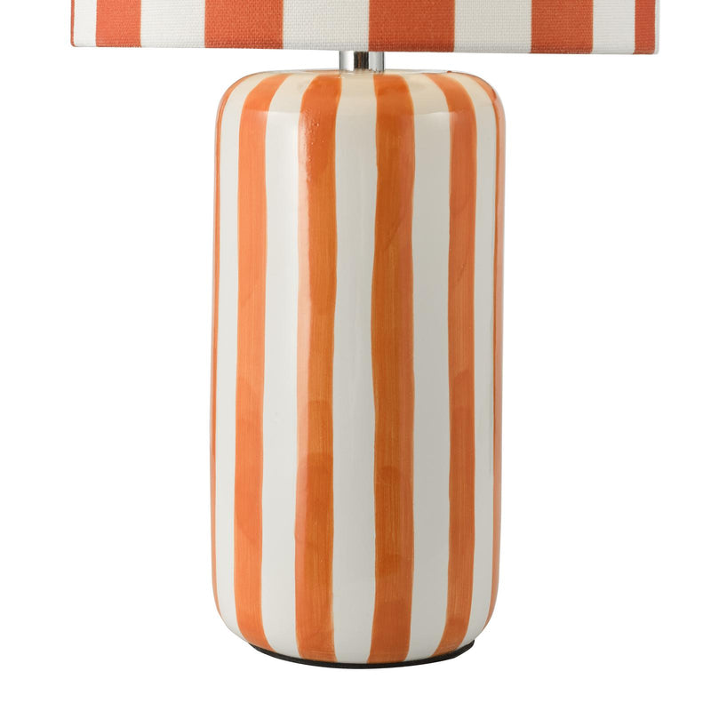 Dar Lighting Cicada Table Lamp Orange and Polished Chrome With Shade • CIC4211