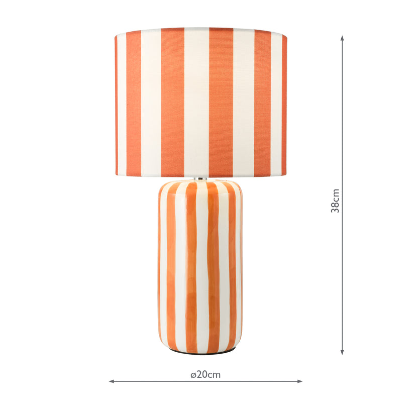 Dar Lighting Cicada Table Lamp Orange and Polished Chrome With Shade • CIC4211