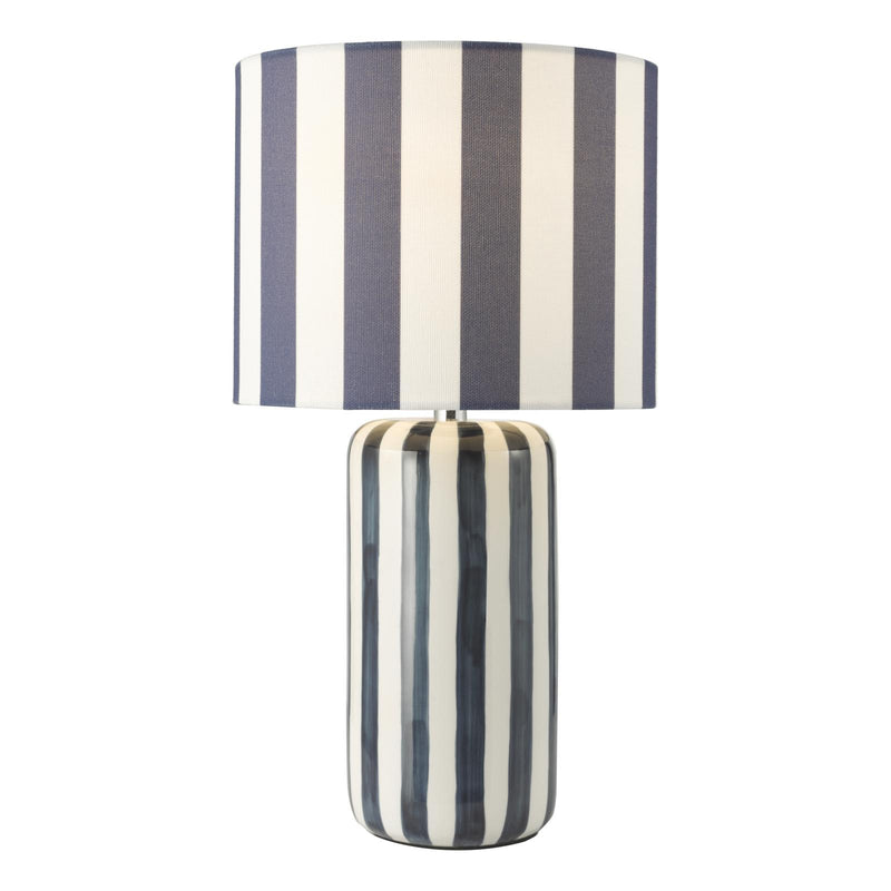 Dar Lighting Cicada Table Lamp Blue and Polished Chrome With Shade • CIC4223