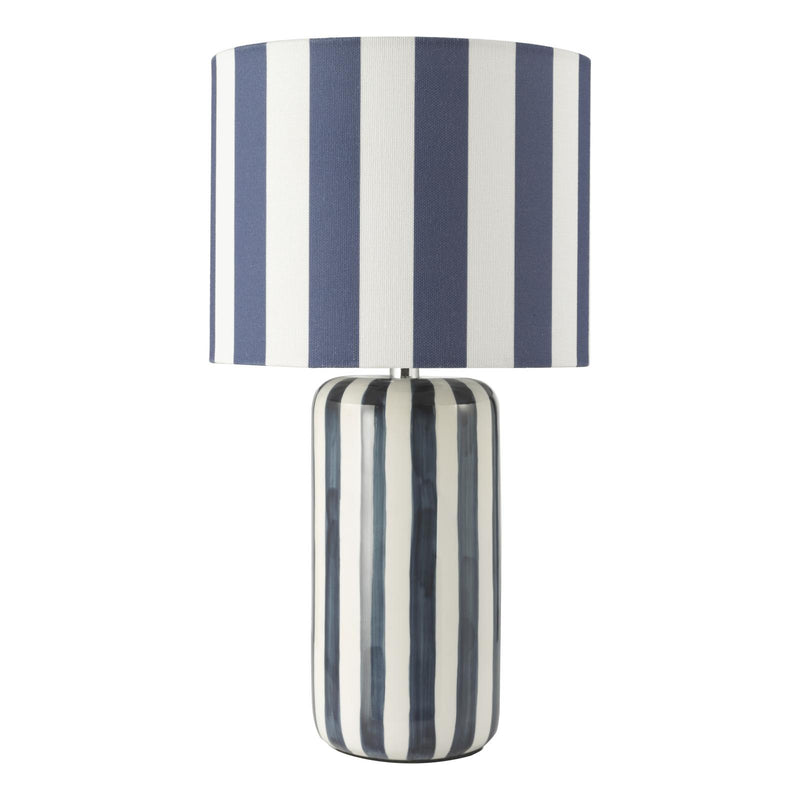 Dar Lighting Cicada Table Lamp Blue and Polished Chrome With Shade • CIC4223