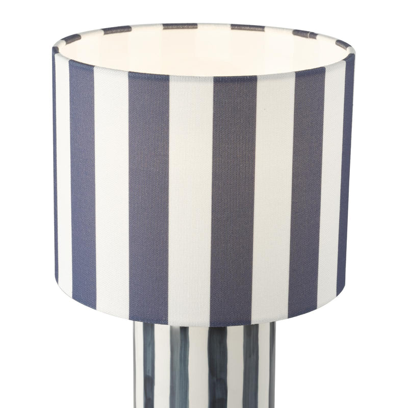 Dar Lighting Cicada Table Lamp Blue and Polished Chrome With Shade • CIC4223