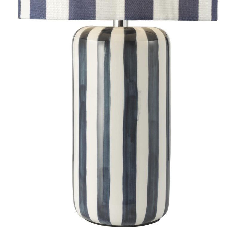 Dar Lighting Cicada Table Lamp Blue and Polished Chrome With Shade • CIC4223