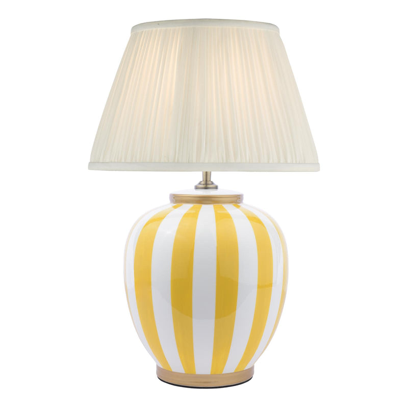 Dar Lighting Circus Table Lamp Yellow and White With Shade • CIR4226-ULY1415