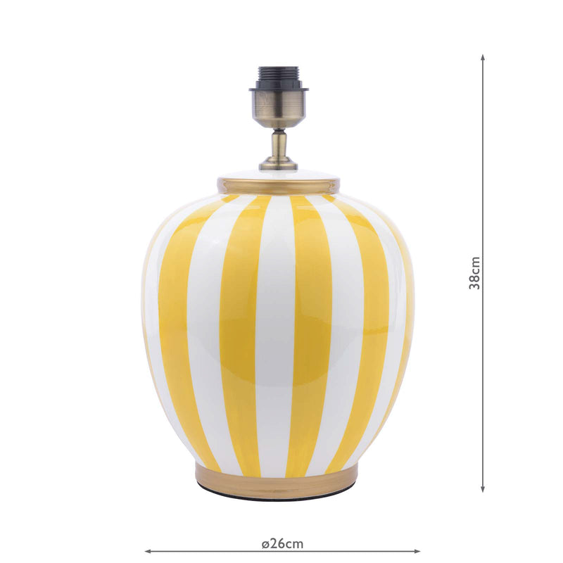 Dar Lighting Circus Table Lamp Yellow and White With Shade • CIR4226-ULY1415