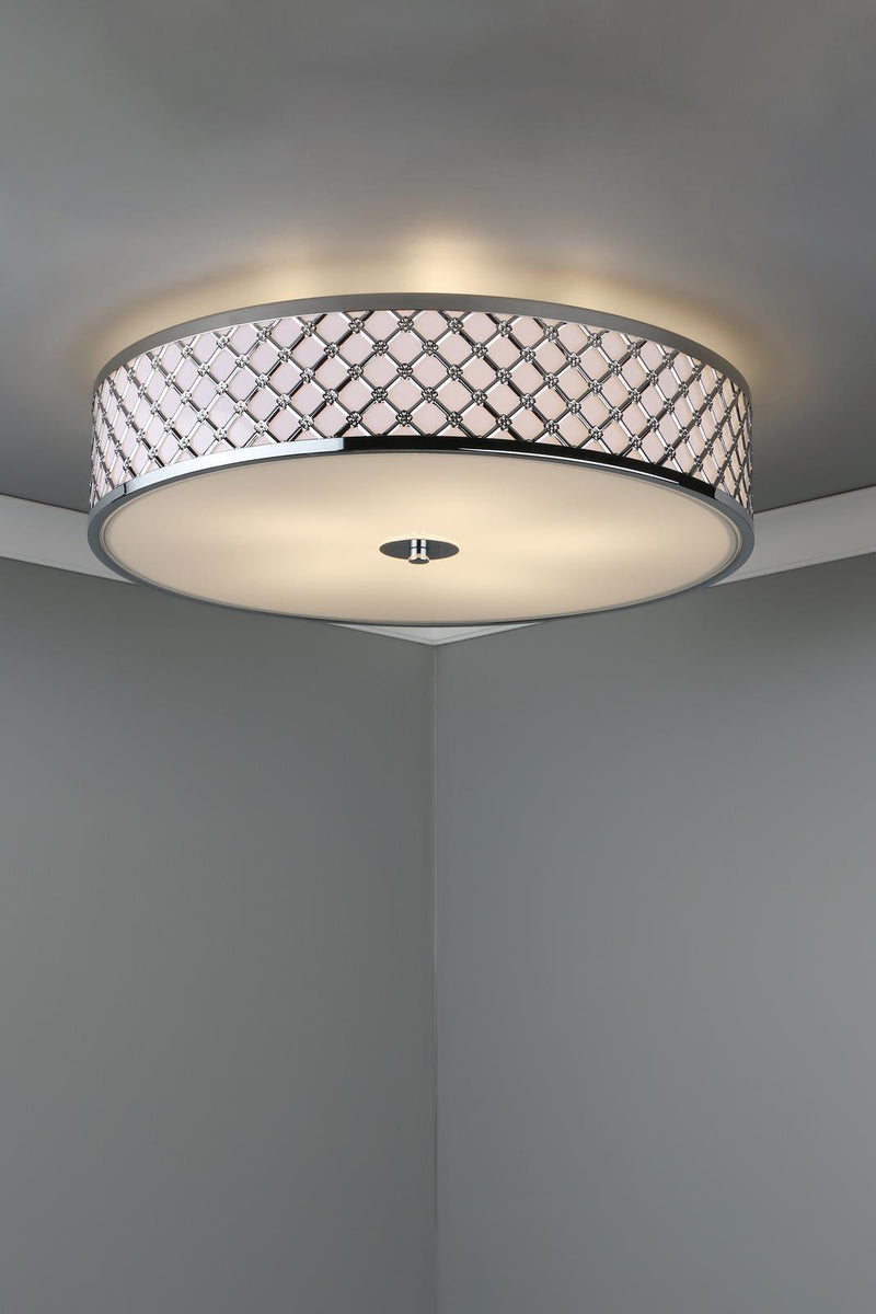 Dar Lighting Civic 5 Light Flush Large Polished Chrome • CIV5050