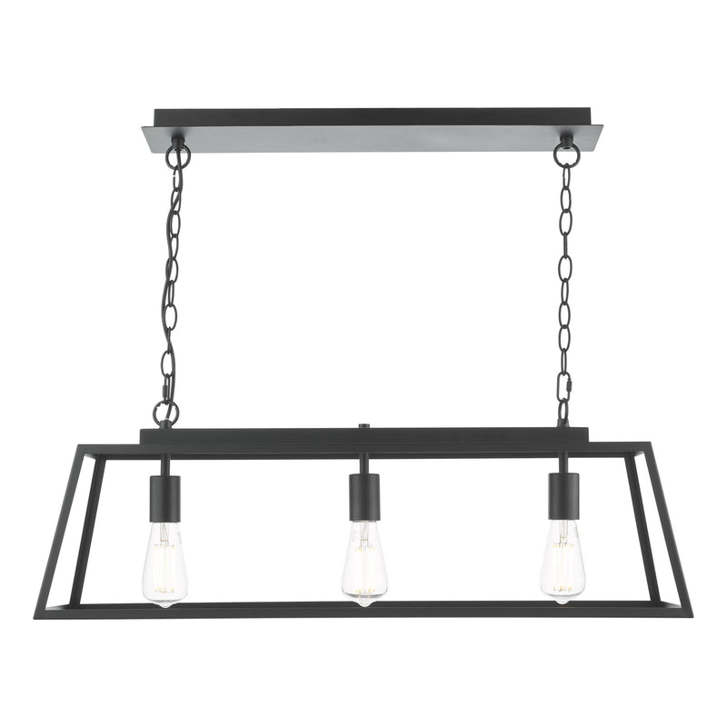 Dar Lighting Claudia 3 Light Bar Pendant Matt Black • CLA0322