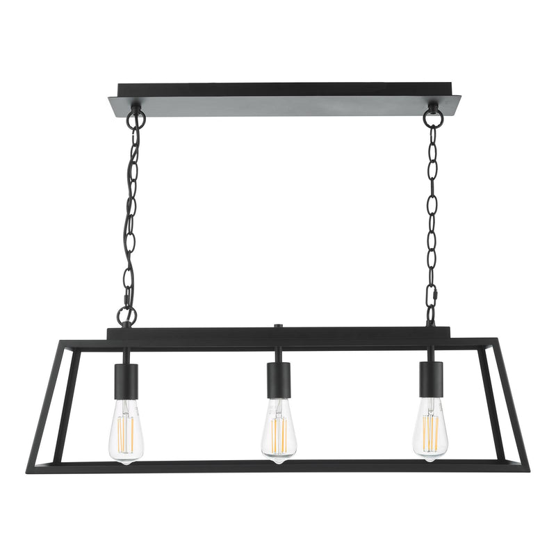 Dar Lighting Claudia 3 Light Bar Pendant Matt Black • CLA0322