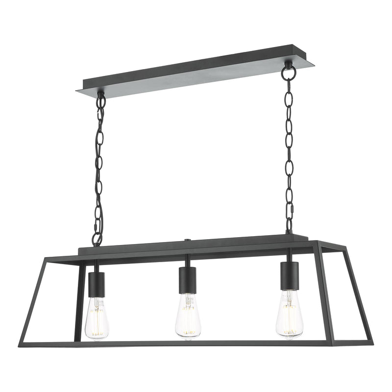 Dar Lighting Claudia 3 Light Bar Pendant Matt Black • CLA0322