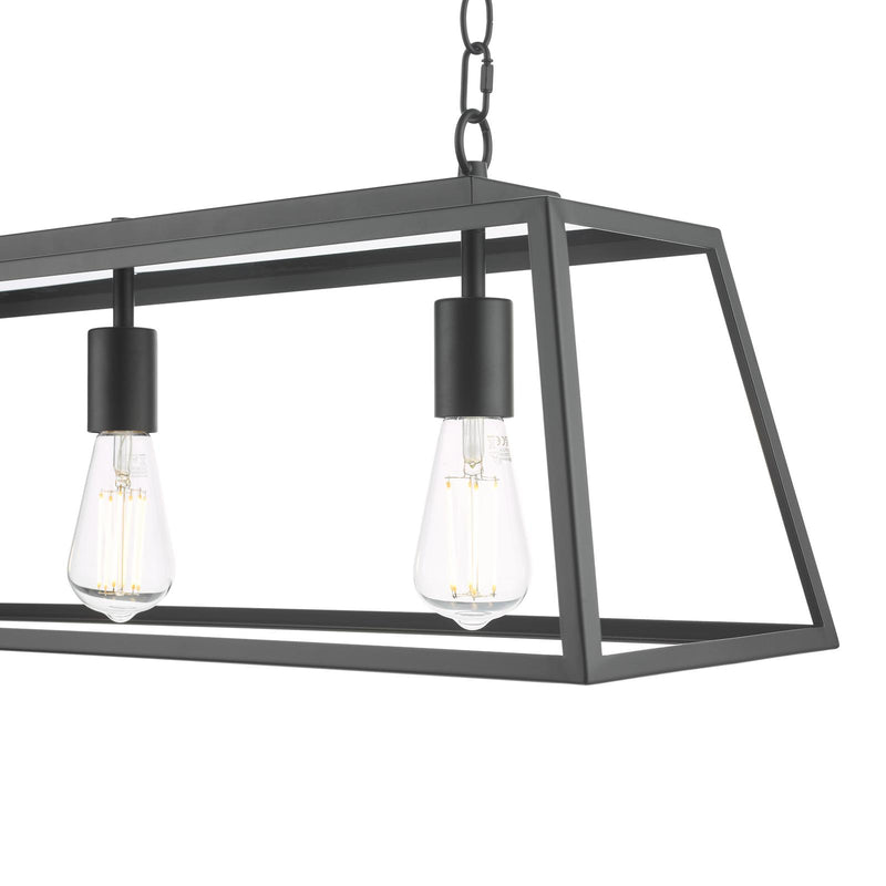 Dar Lighting Claudia 3 Light Bar Pendant Matt Black • CLA0322