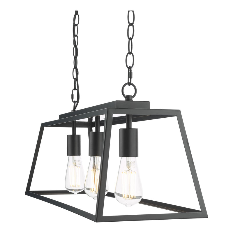 Dar Lighting Claudia 3 Light Bar Pendant Matt Black • CLA0322
