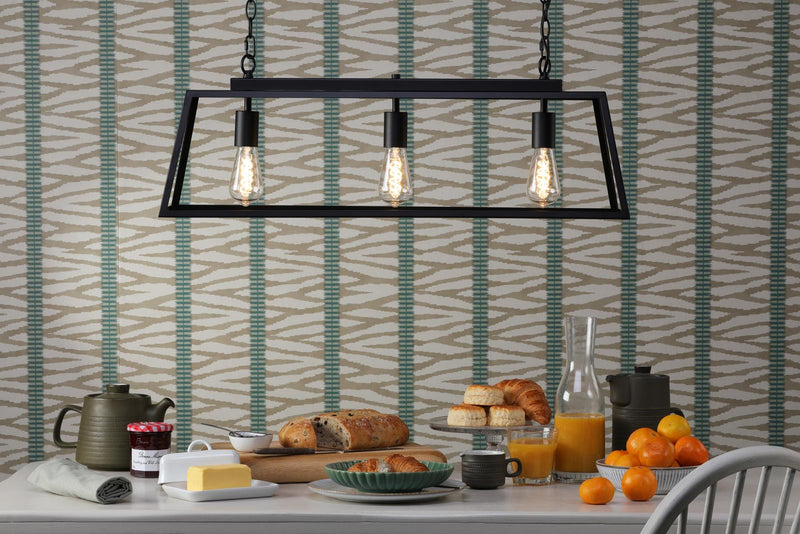 Dar Lighting Claudia 3 Light Bar Pendant Matt Black • CLA0322