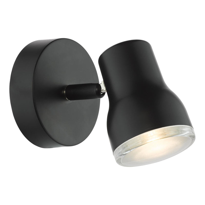 Dar Lighting Clint Bathroom Wall Spotlight Matt Black IP44 • CLI0722