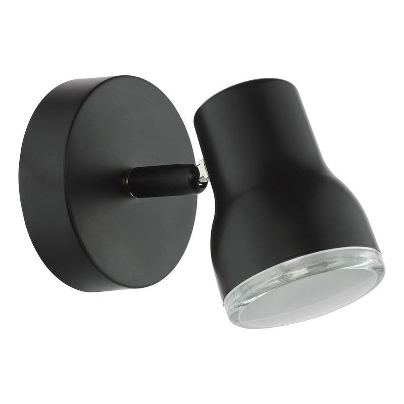 Dar Lighting Clint Bathroom Wall Spotlight Matt Black IP44 • CLI0722