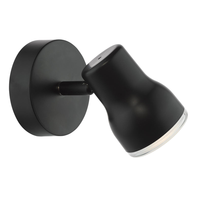 Dar Lighting Clint Bathroom Wall Spotlight Matt Black IP44 • CLI0722