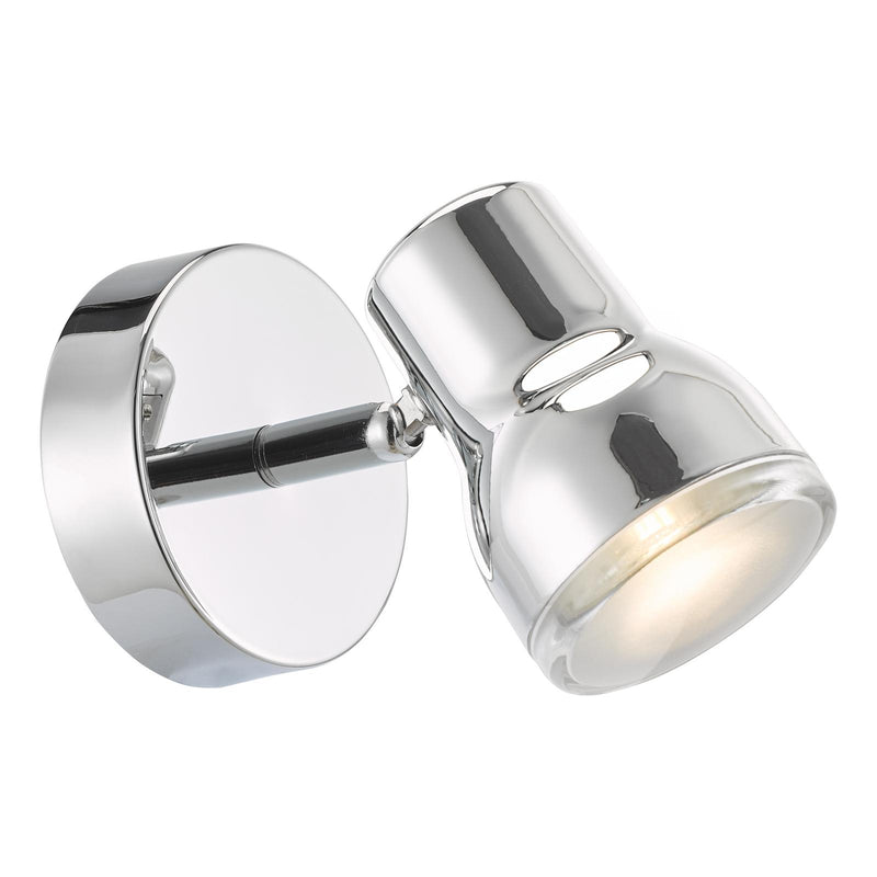 Dar Lighting Clint Bathroom Wall Spotlight Polished Chrome IP44 • CLI0750