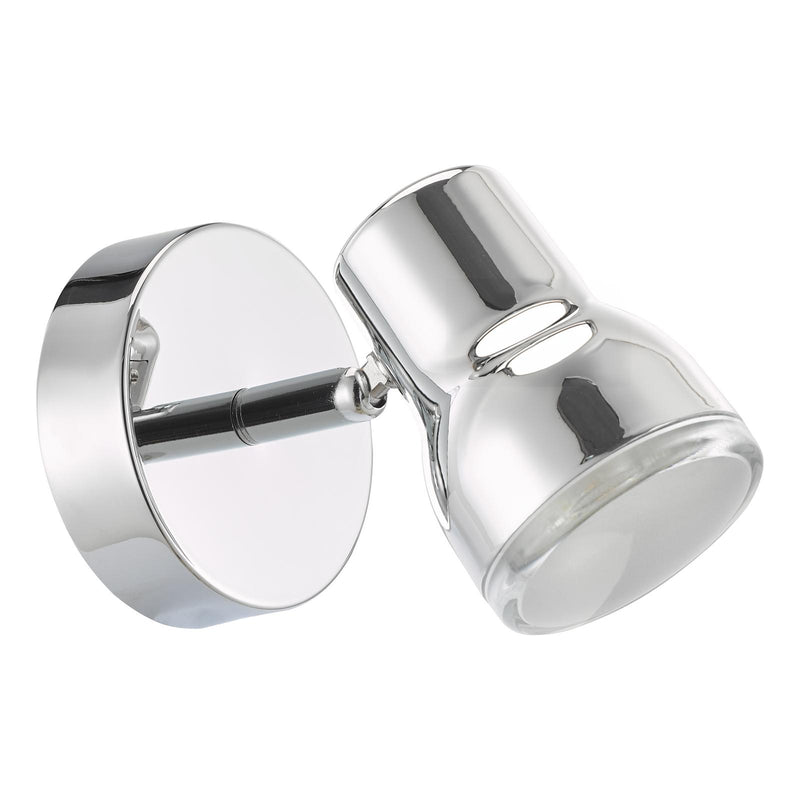 Dar Lighting Clint Bathroom Wall Spotlight Polished Chrome IP44 • CLI0750