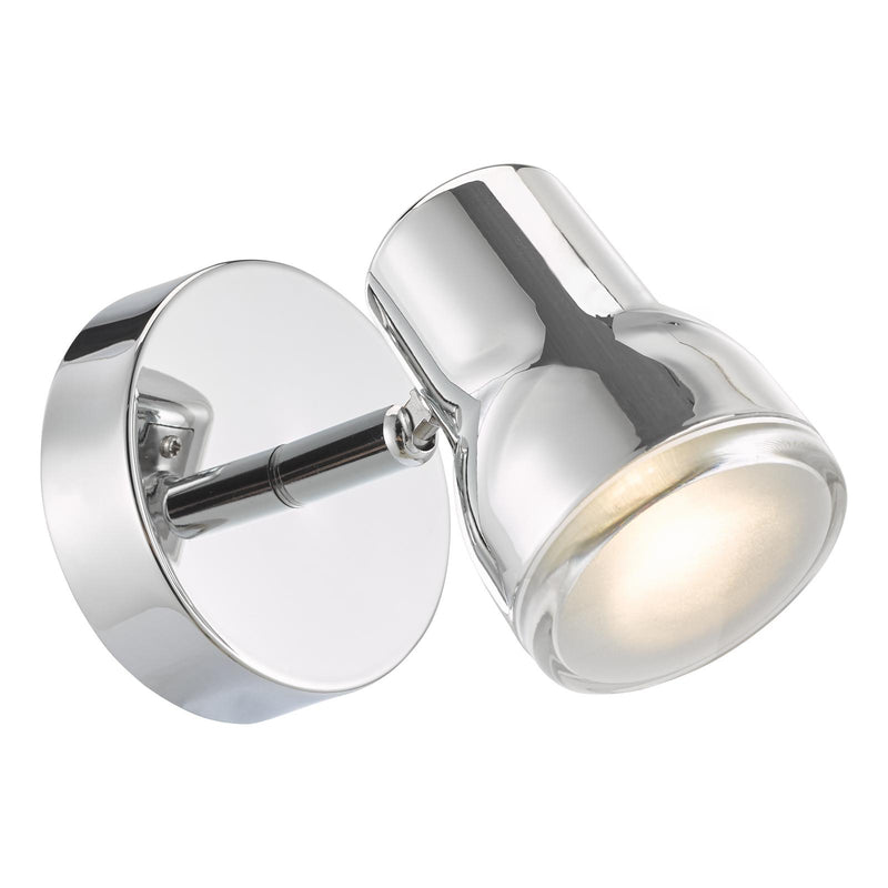 Dar Lighting Clint Bathroom Wall Spotlight Polished Chrome IP44 • CLI0750