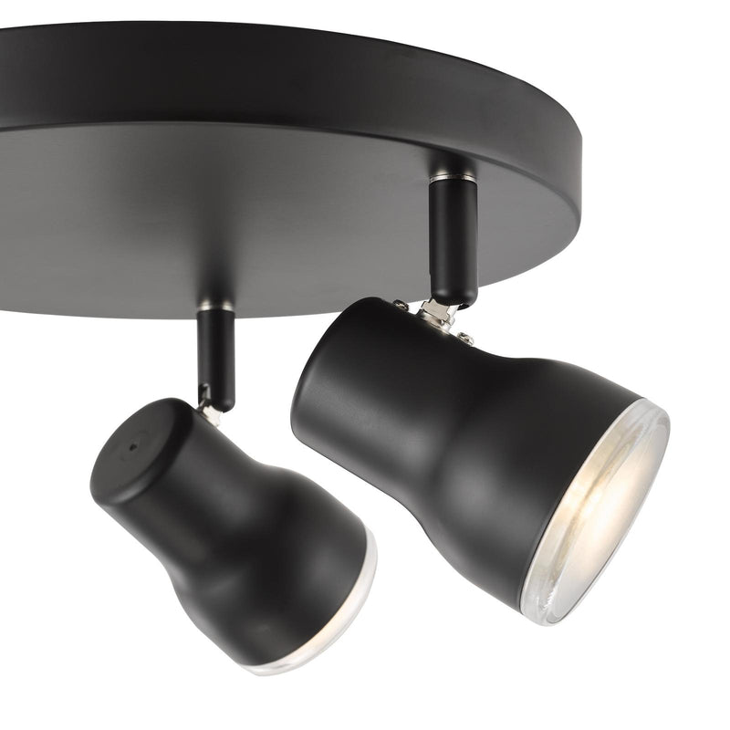 Dar Lighting Clint 3 Light Bathroom Plate Spotlight Matt Black IP44 • CLI7622
