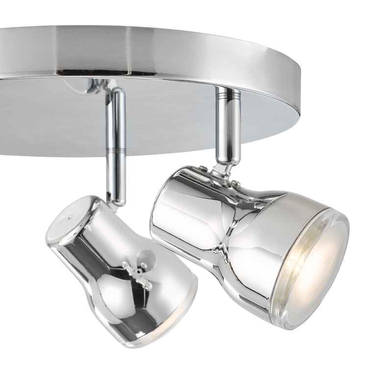 Dar Lighting Clint 3 Light Bathroom Plate Spotlight Polished Chrome IP44 • CLI7650