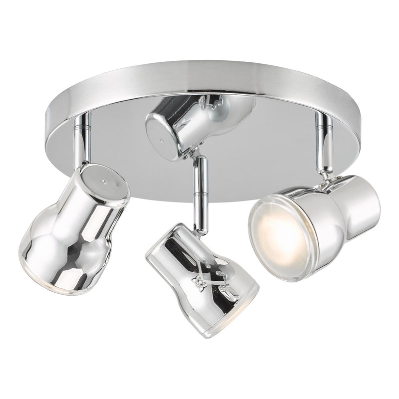 Dar Lighting Clint 3 Light Bathroom Plate Spotlight Polished Chrome IP44 • CLI7650