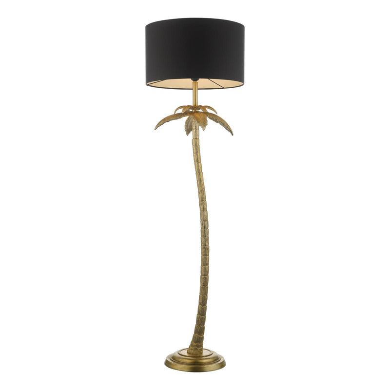 Dar Lighting Coco Floor Lamp Antique Gold With Shade • COC4935