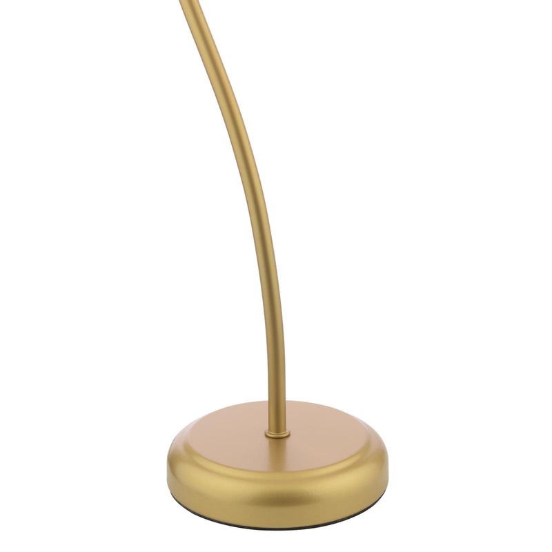 Dar Lighting Cognac Table Lamp Satin Gold and Champagne Ribbed Glass • COG4235