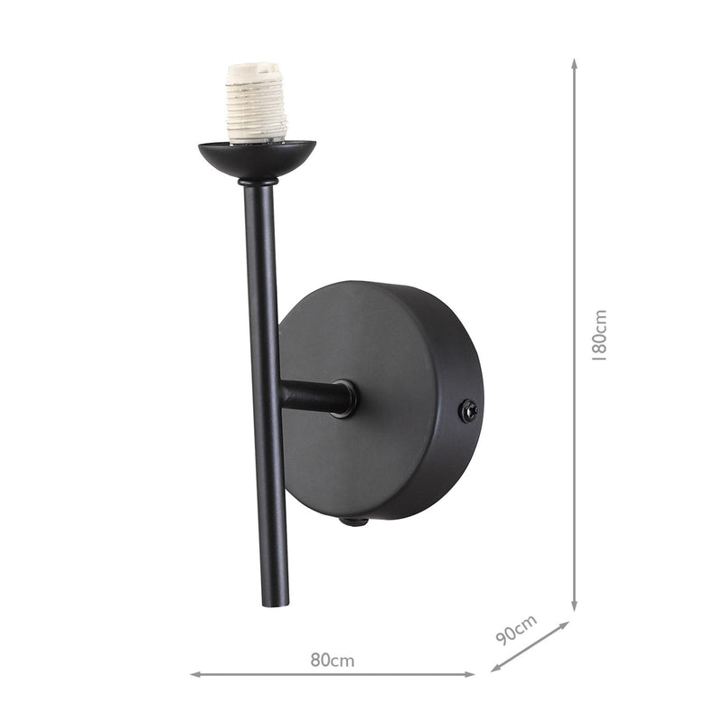 Dar Lighting Cohen 1 Light Wall Light Matt Black Frame Only • COH0722-F
