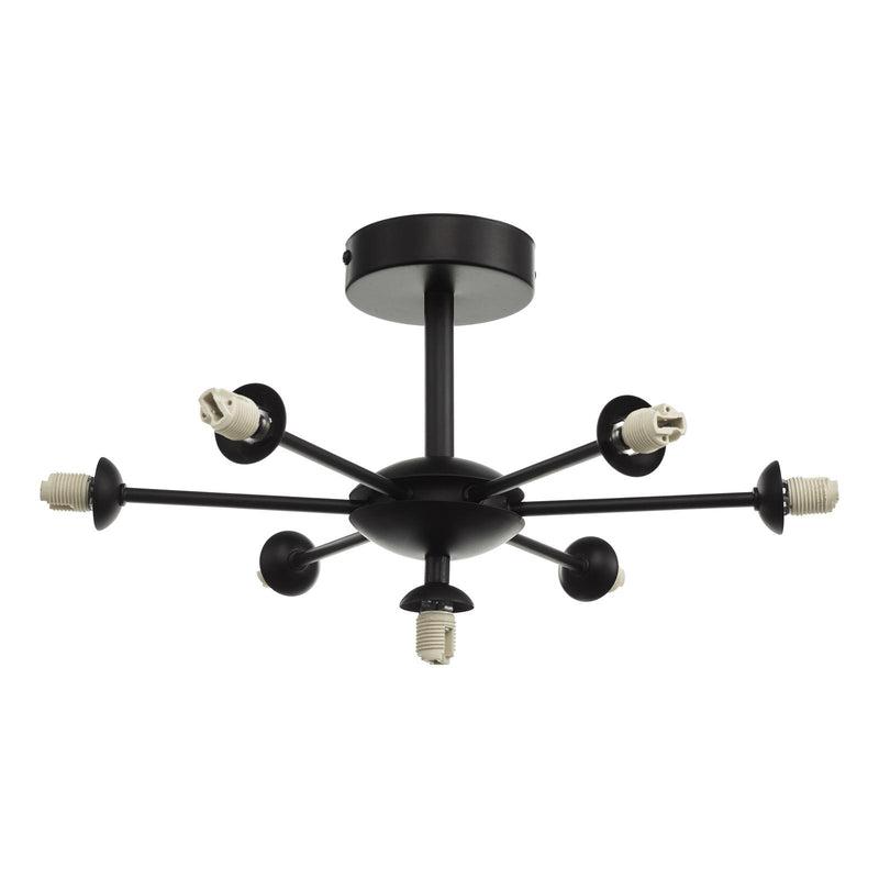 Dar Lighting Cohen 7 Light Pendant Matt Black Frame Only • COH3422-F