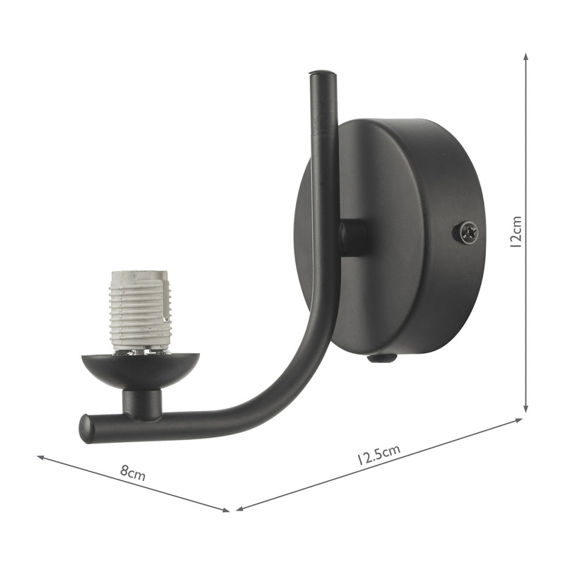 Dar Lighting Cradle 1 Light Wall Light Matt Black Frame Only • CRA0722-F