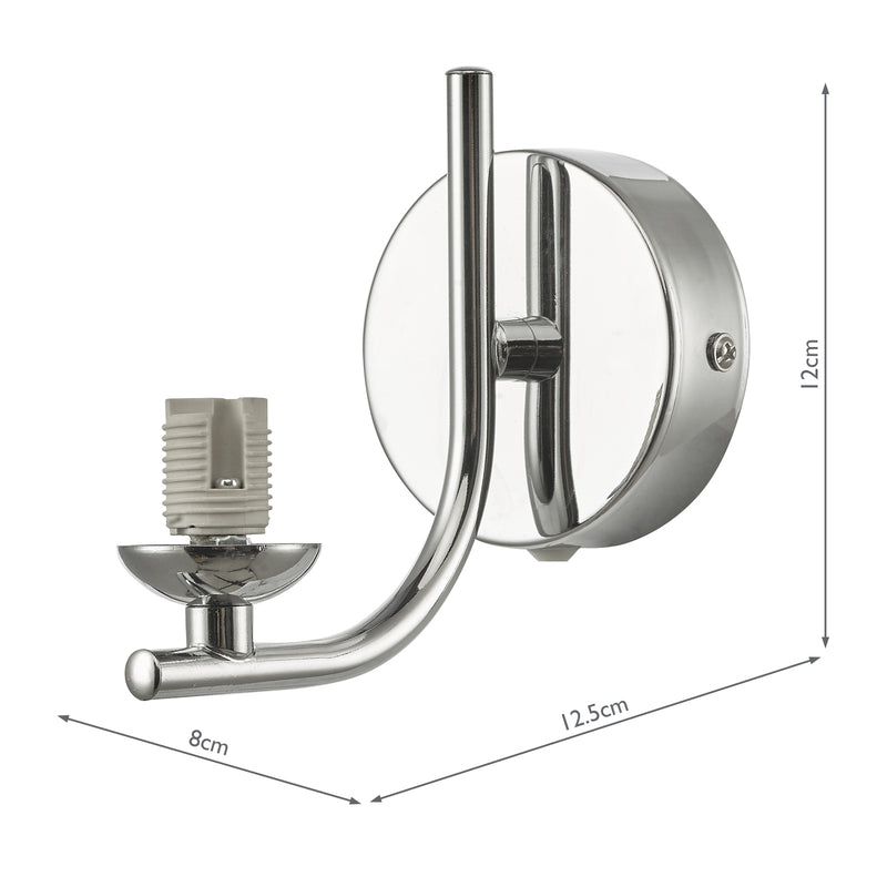 Dar Lighting Cradle 1 Light Wall Light Polished Chrome Frame Only • CRA0750-F