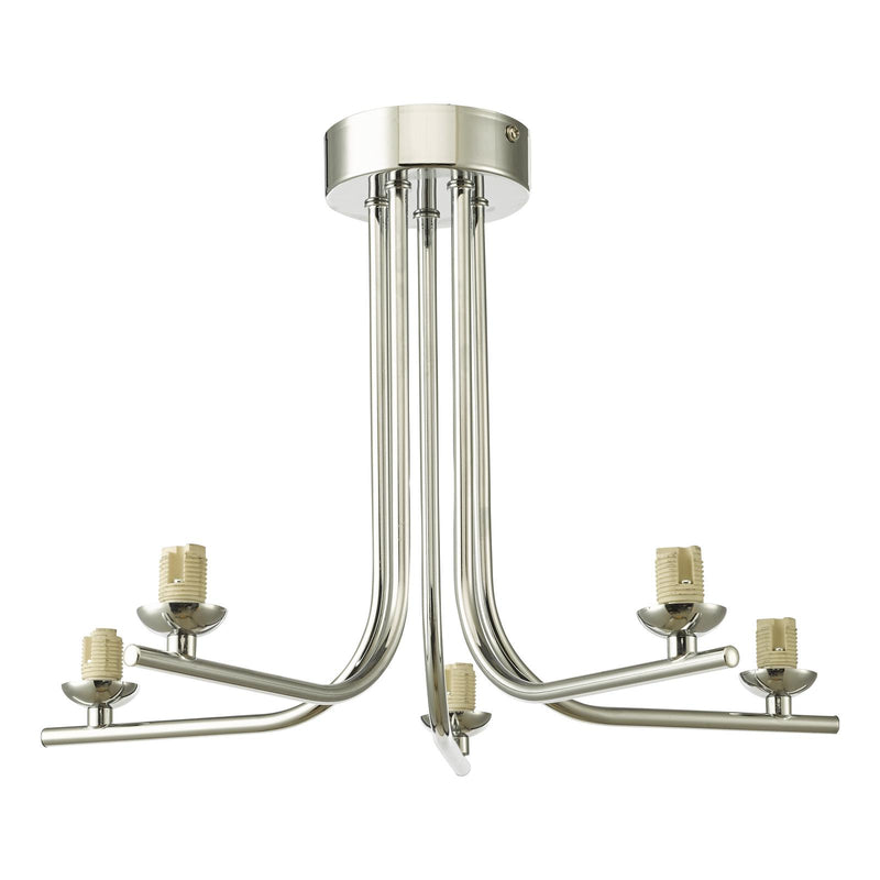 Dar Lighting Cradle 5 Light Semi Flush Polished Chrome Frame Only • CRA5450-F