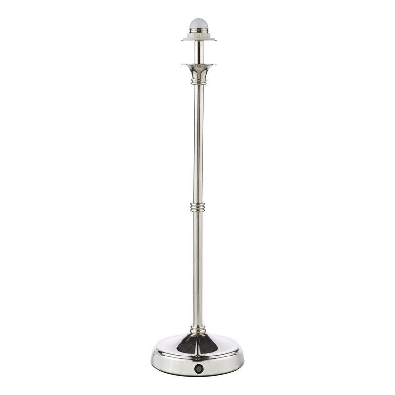 Dar Lighting Dahl Rechargeable Table Lamp Polished Nickel Base Only LED • DAH4238