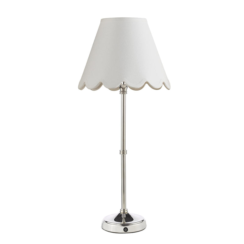 Dar Lighting Dahl Rechargeable Table Lamp Polished Nickel Base Only LED • DAH4238
