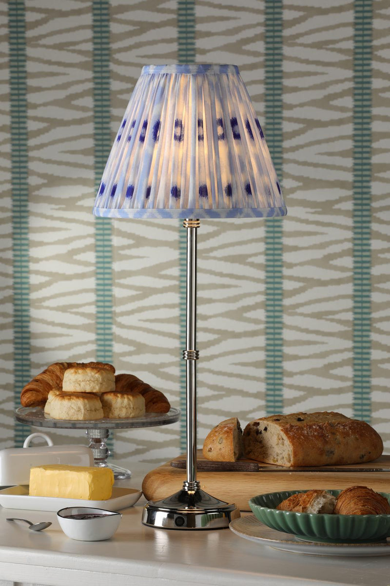 Dar Lighting Dahl Rechargeable Table Lamp Polished Nickel Base Only LED • DAH4238