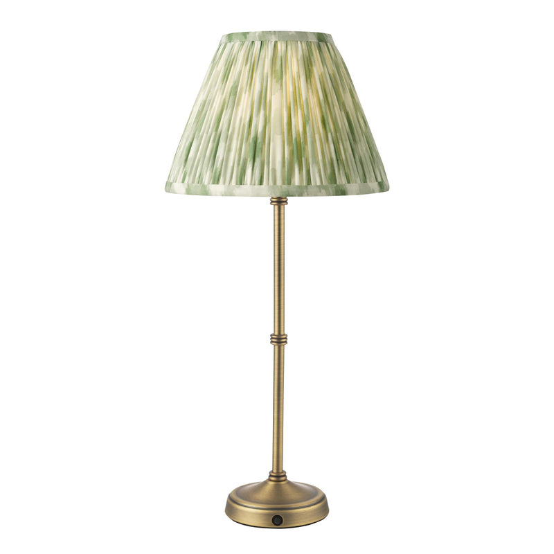Dar Lighting Dahl Rechargeable Table Lamp Matt Antique Brass With Shade LED • DAH4275-IKA1024
