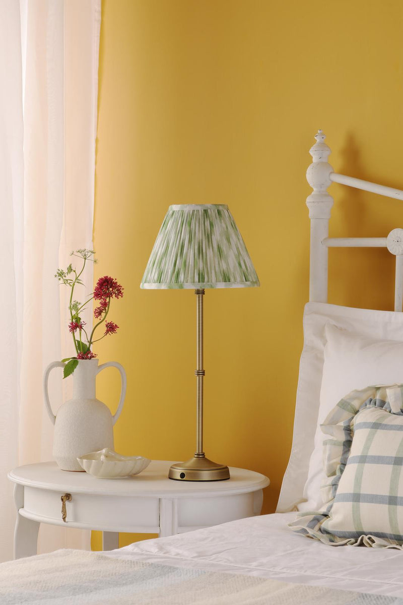 Dar Lighting Dahl Rechargeable Table Lamp Matt Antique Brass With Shade LED • DAH4275-IKA1024