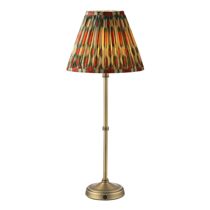 Dar Lighting Dahl Rechargeable Table Lamp Matt Antique Brass With Shade LED • DAH4275-IKA1025