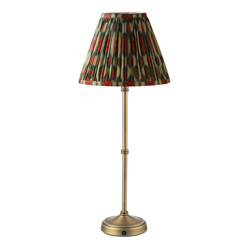 Dar Lighting Dahl Rechargeable Table Lamp Matt Antique Brass With Shade LED • DAH4275-IKA1025