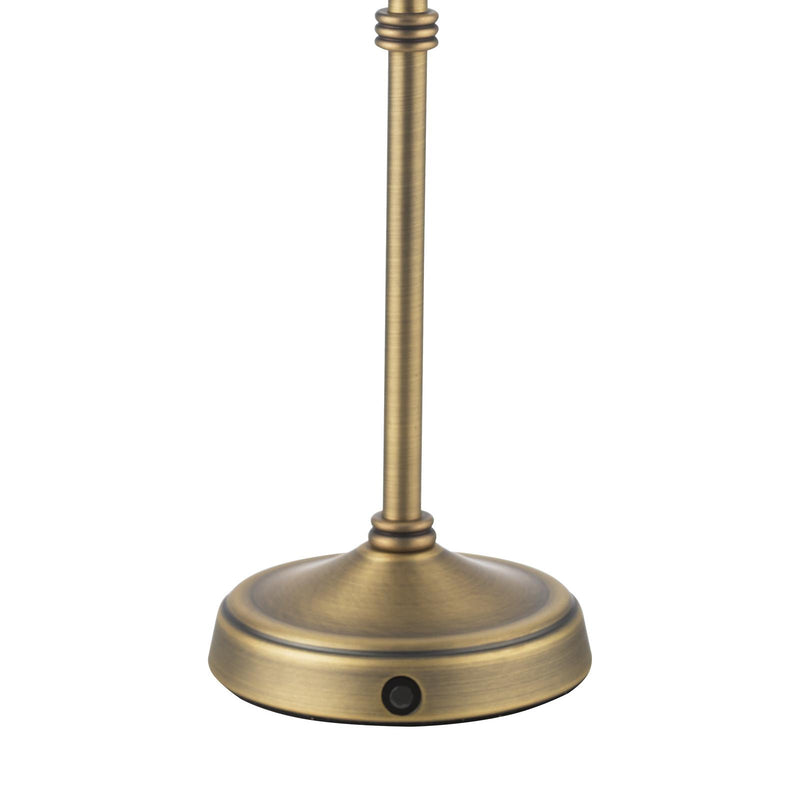 Dar Lighting Dahl Rechargeable Table Lamp Matt Antique Brass With Shade LED • DAH4275-NER102