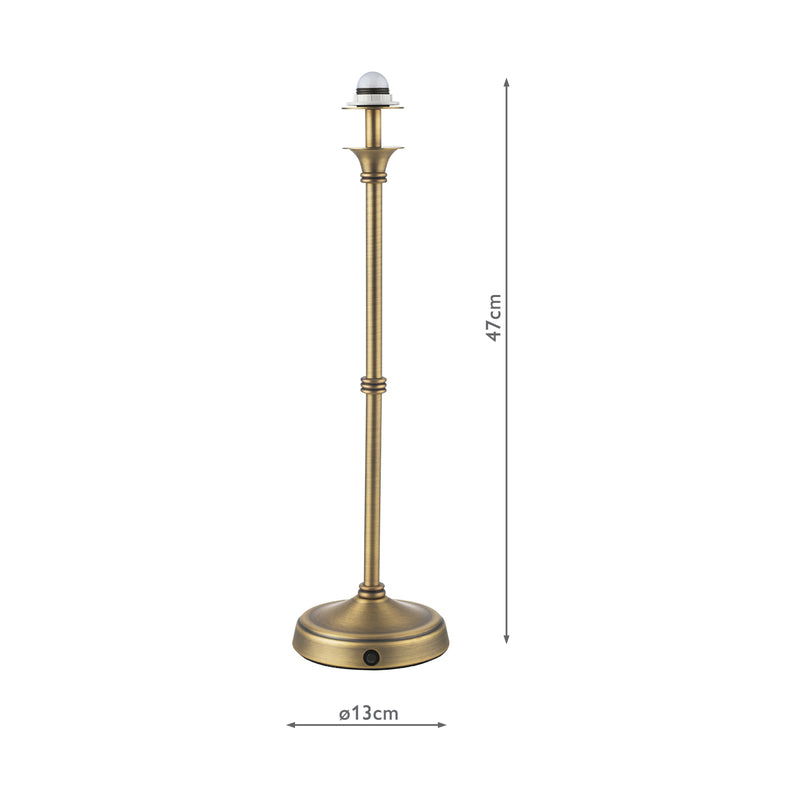 Dar Lighting Dahl Rechargeable Table Lamp Matt Antique Brass Base Only LED • DAH4275