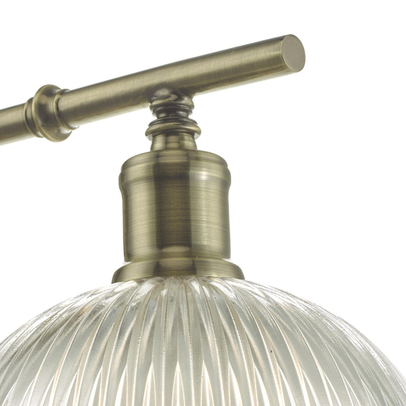 Dar Lighting Dara Wall Light Antique Brass & Glass • DAR0775