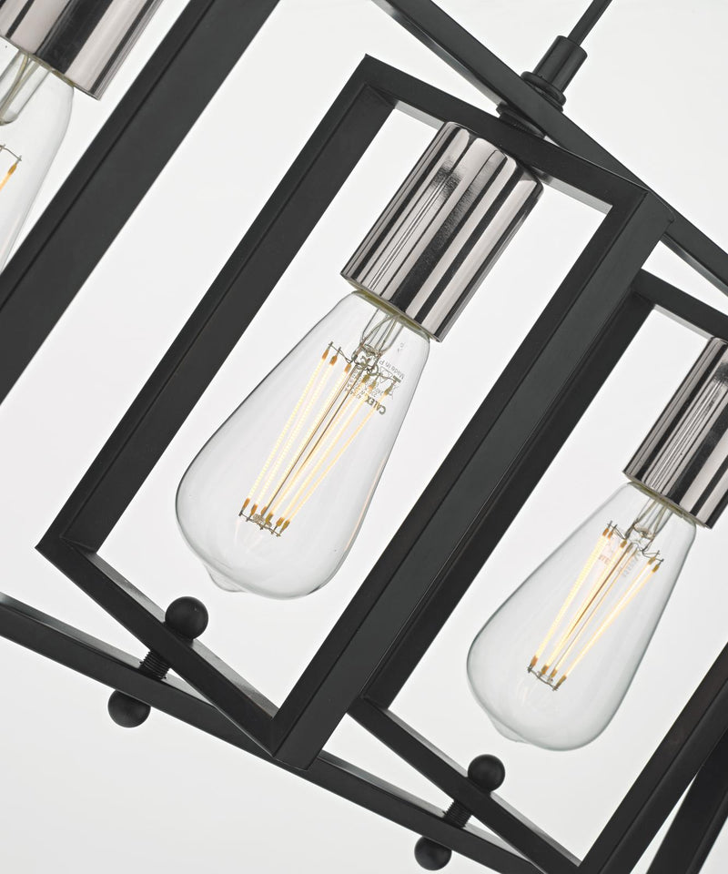 Dar Lighting Dax 3 Light Bar Pendant Black & Polished Chrome • DAX0350
