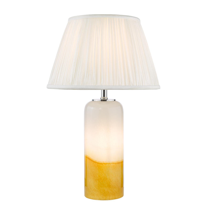 Dar Lighting Deandra Table Lamp Yellow and White Art Glass With Shade • DEA4226-ULY1615