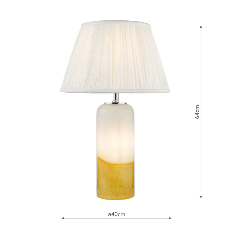 Dar Lighting Deandra Table Lamp Yellow and White Art Glass With Shade • DEA4226-ULY1615