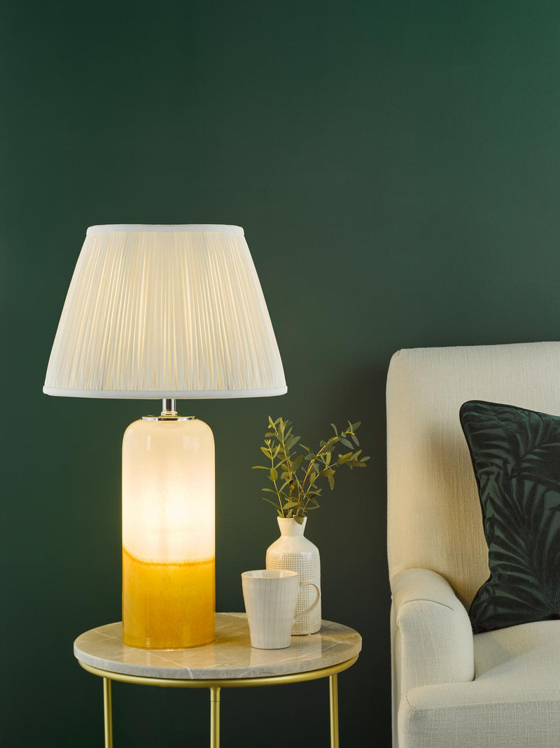 Dar Lighting Deandra Table Lamp Yellow and White Art Glass Base Only • DEA4226