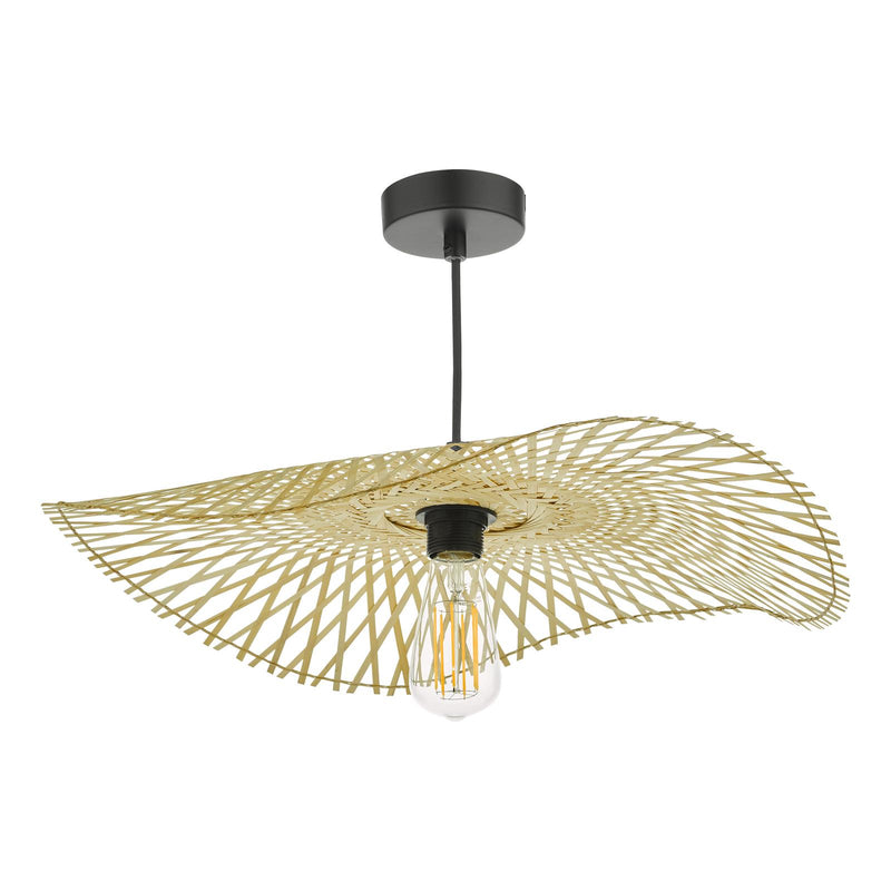 Dar Lighting Deja Easy Fit Pendant Natural Rattan • DEJ6529