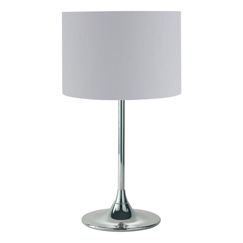 Dar Lighting Delta Table Lamp Polished Chrome With Shade • DEL4250