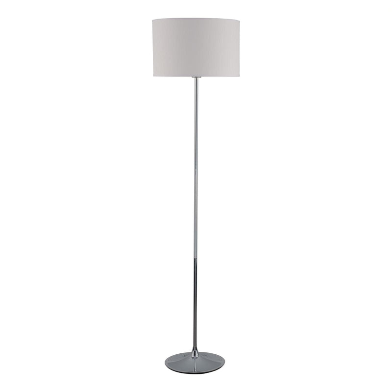 Dar Lighting Delta Floor Lamp Polished Chrome With Shade • DEL4950